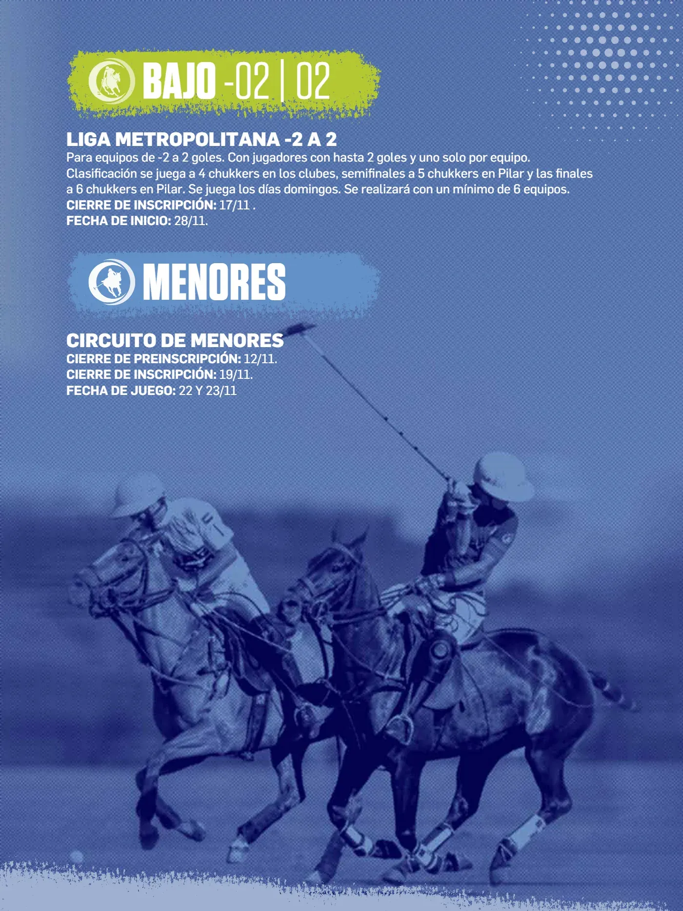 Calendario AAP Primavera 2026, página 10 de 12: Noviembre, categorías Bajo -02|02 y Menores